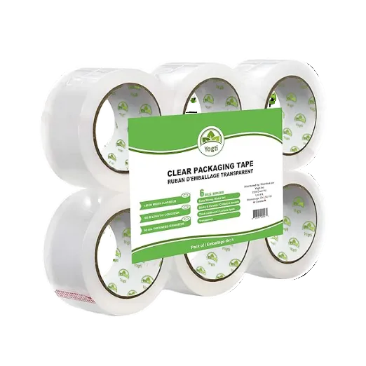 Yogti Clear Packing Tape, Packaging Tape Heavy Duty 240 Gauge - 1.88" x 100M - 6 Rolls, 60 Micron, 2.4 mil, 109 Yards per roll