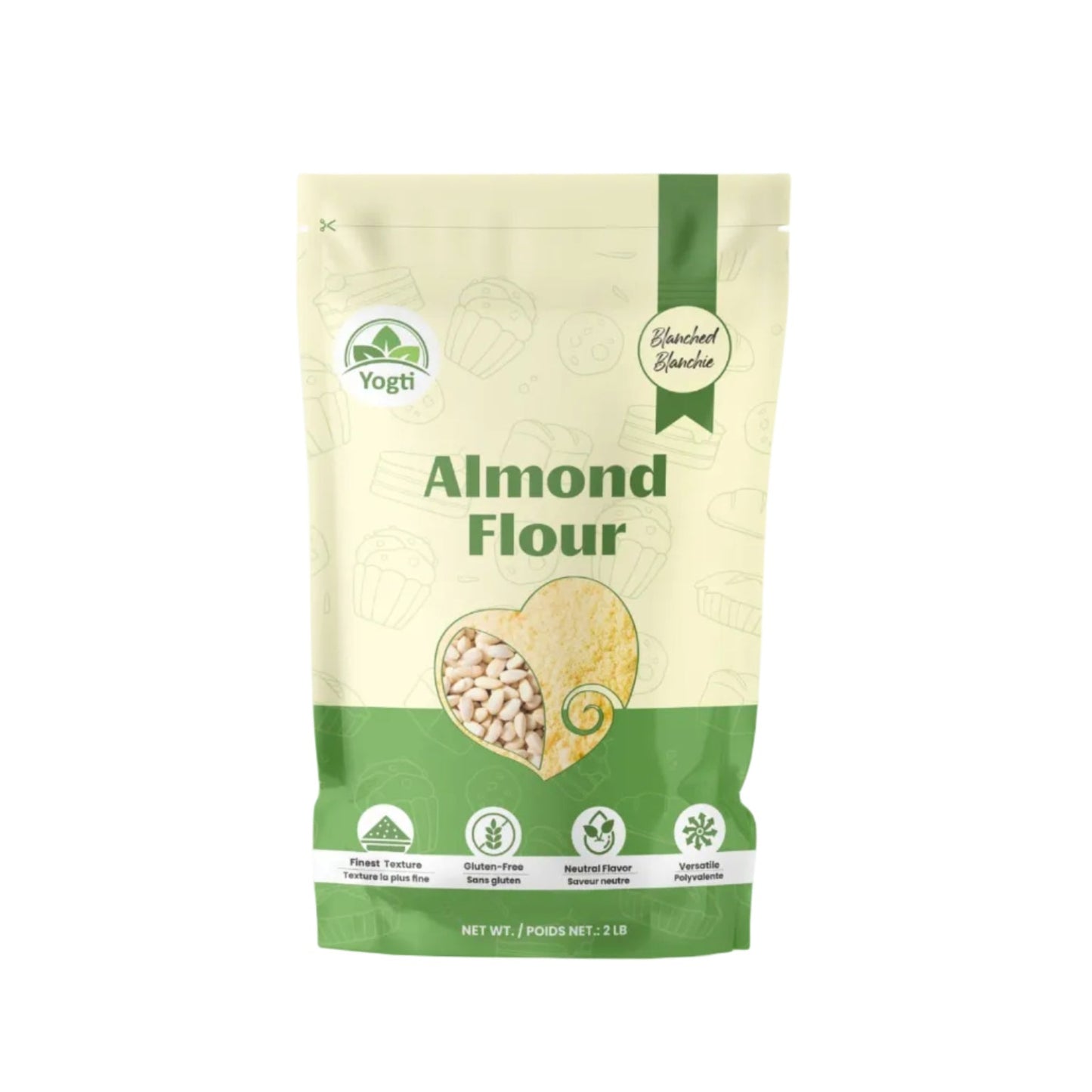 Yogti 100% Pure And Blanched Almonds Flour, 2 LB