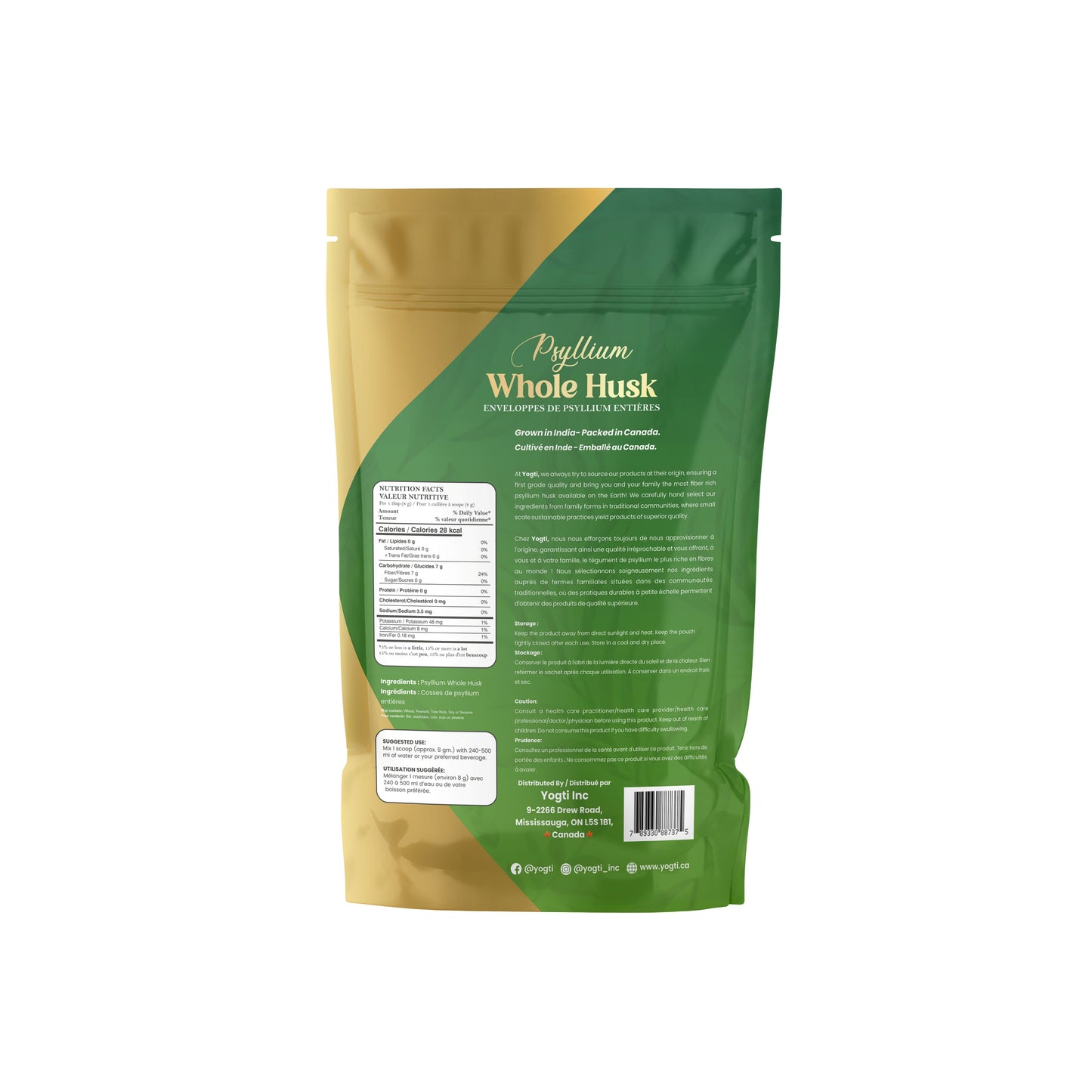 Yogti Whole Psyllium Husk, 2 pound