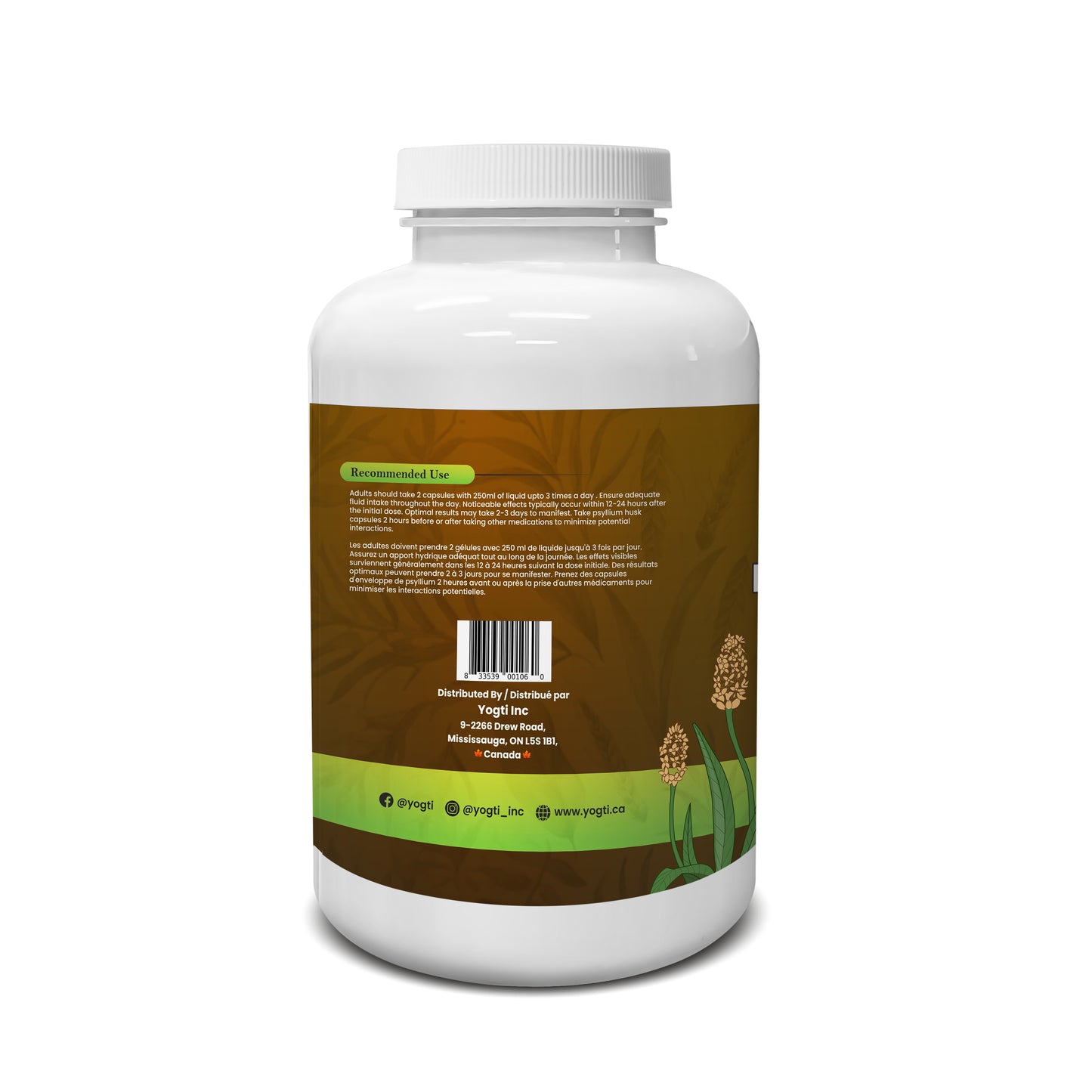 Yogti Psyllium Husk Capsules, 300 Count