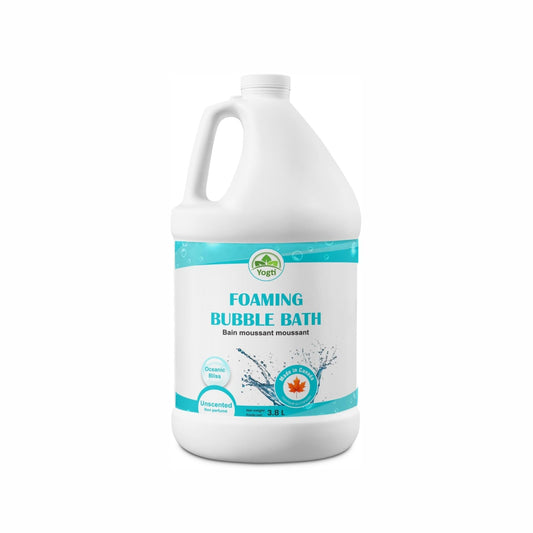 Yogti Foaming Bubble Bath and Body Wash, Made in Canada with Pure Dead Sea Salt and Epsom Salt, Mineral Rich, Unscented - 3.8 L