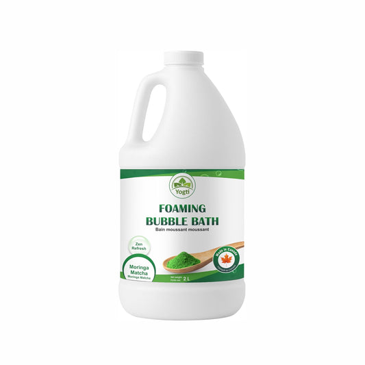 Yogti [Made in Canada] Foaming Bubble Bath Body Wash, 2 L, Matcha Moringa, Zen Refresh, Detox Bubble Bath Made with Matcha and Moringa - Supergreens - 2L