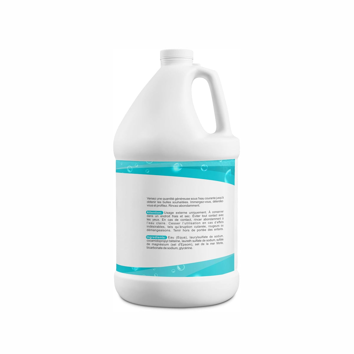 Yogti Foaming Bubble Bath and Body Wash, Made in Canada with Pure Dead Sea Salt and Epsom Salt, Mineral Rich, Unscented - 3.8 L