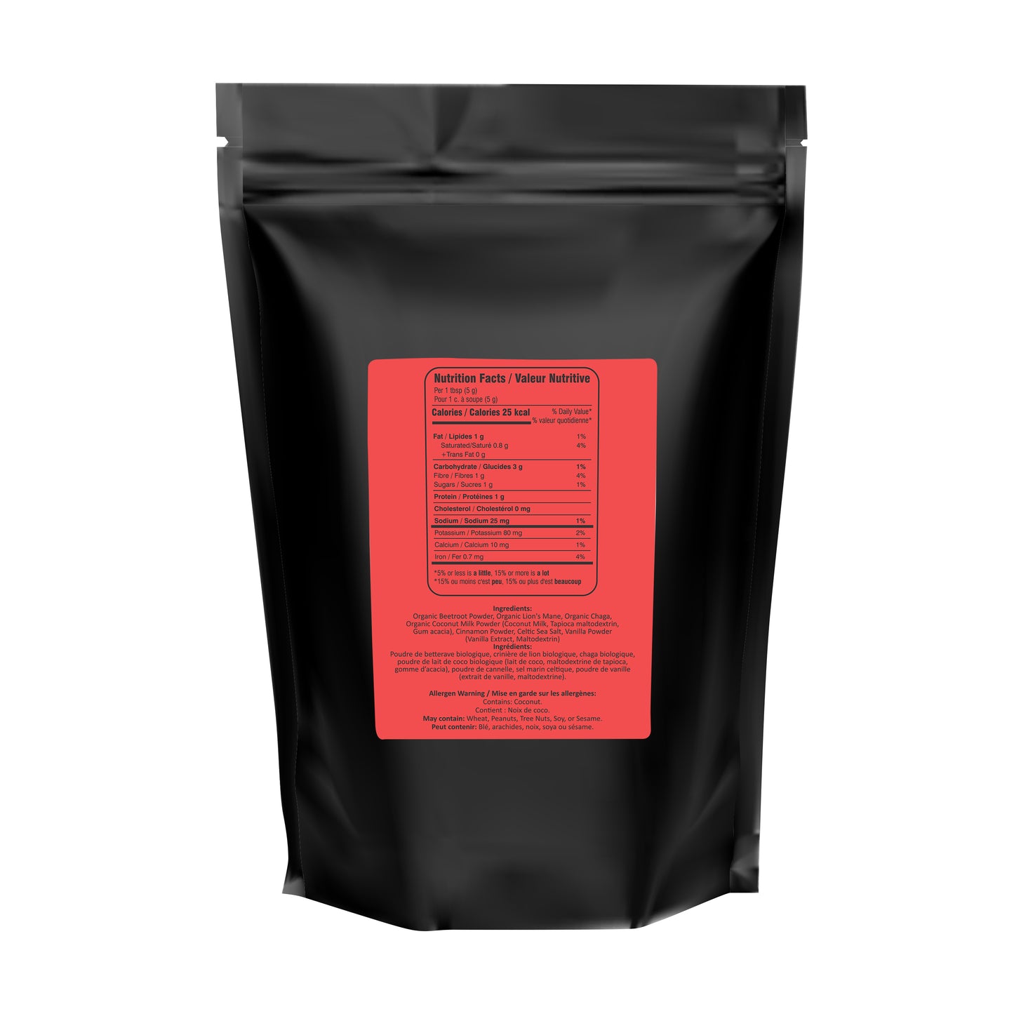 Beetroot Mushroom Latte Mix | Unsweetened, No added Sugar | Instant Pink Latte Powder with Chaga & Lion’s Mane | Dairy-Free, Vegan, Caffeine-Free | 100g – 20 Servings