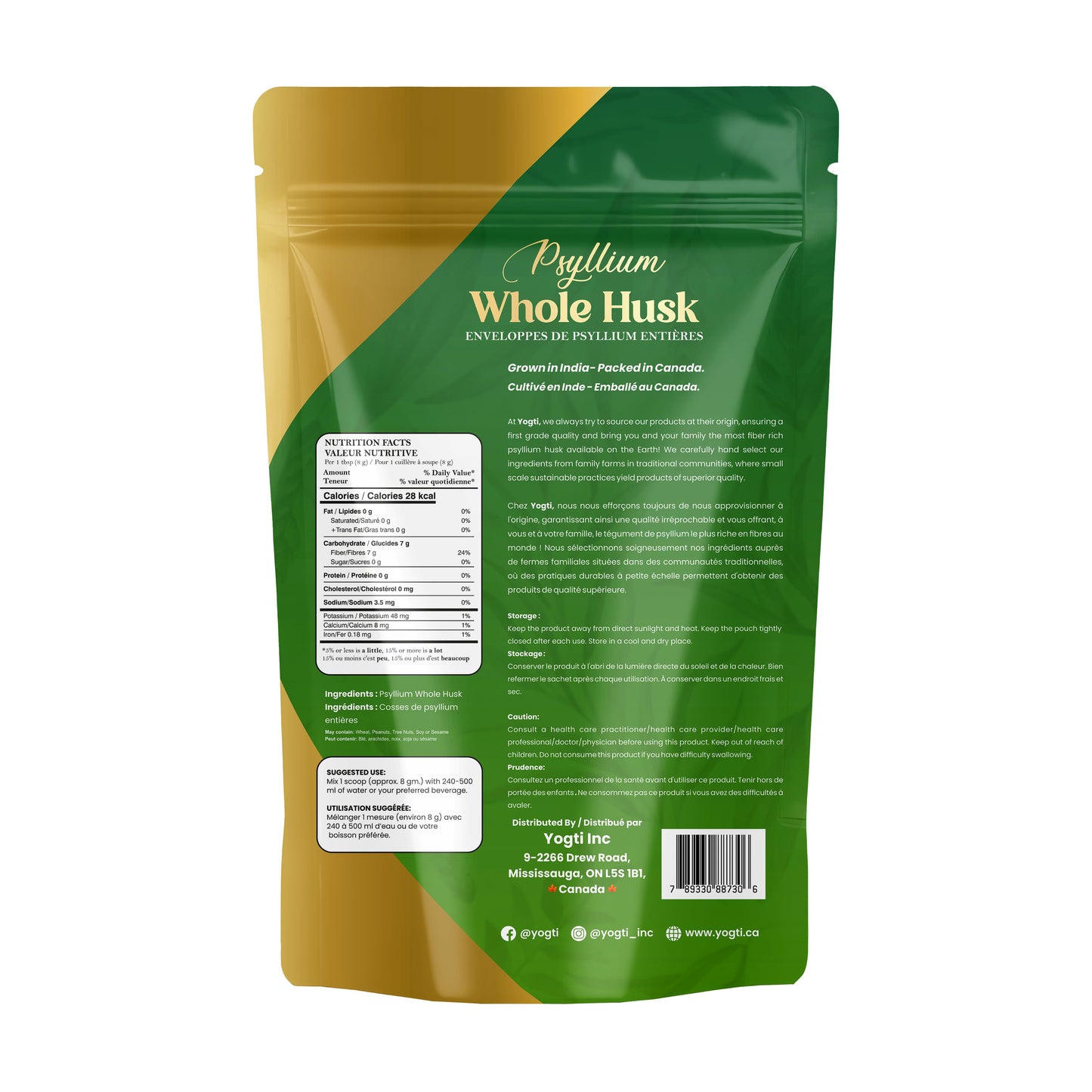 Yogti Whole Husk Psyllium 1 pound