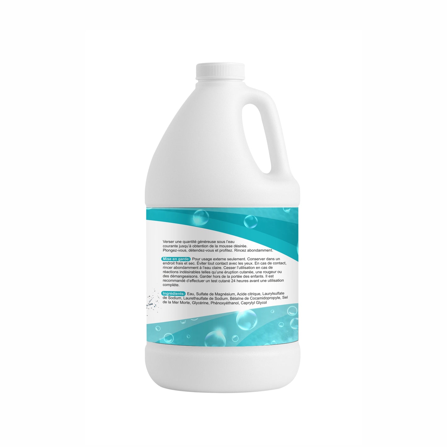 Yogti [Made in Canada] Foaming Bubble Bath Body Wash, 2 L, Unscented, Made with with Pure Dead Sea Salt and Epsom Salt - 2 L