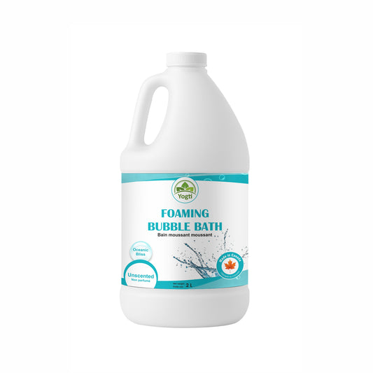 Yogti [Made in Canada] Foaming Bubble Bath Body Wash, 2 L, Unscented, Made with with Pure Dead Sea Salt and Epsom Salt - 2 L