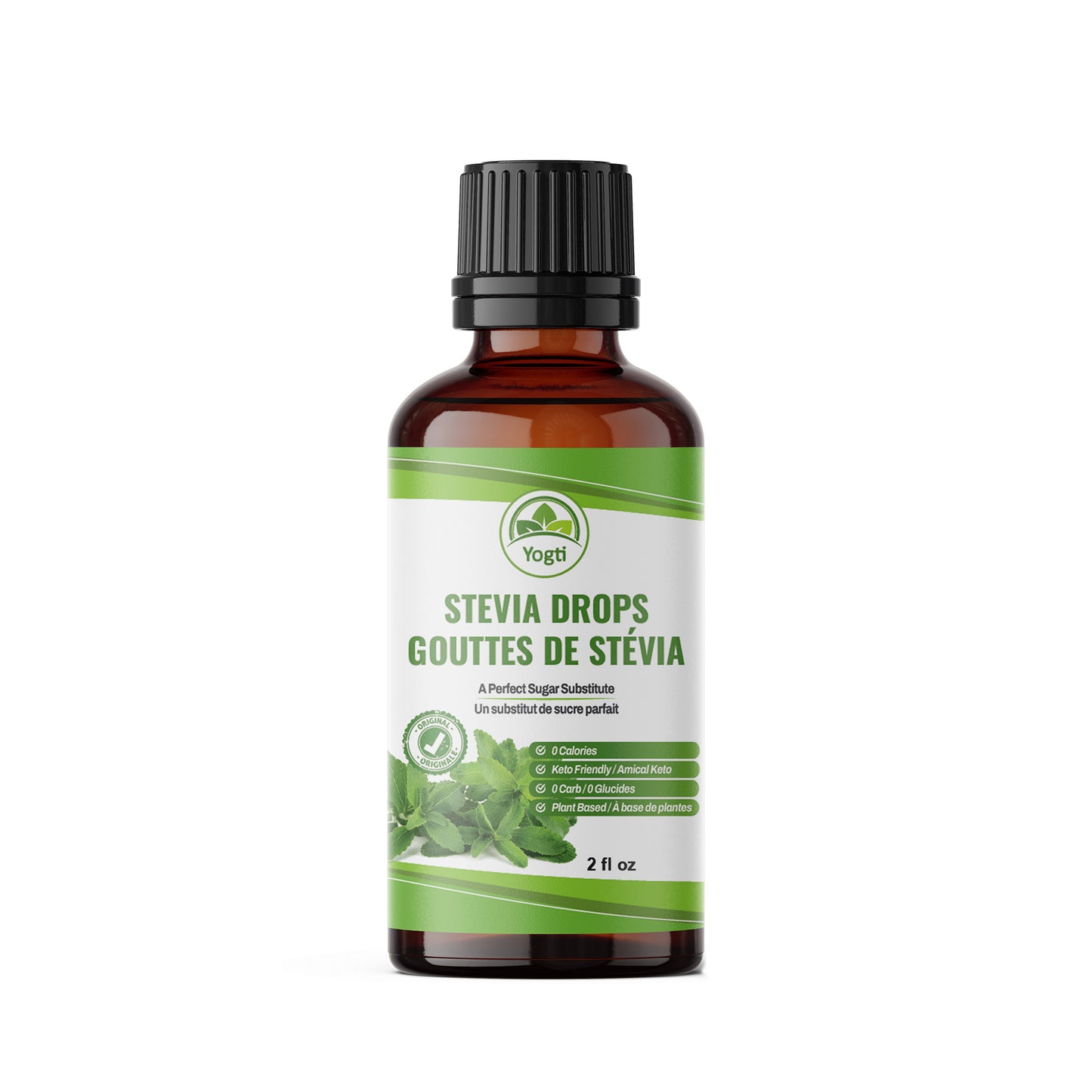 Yogti Liquid Stevia Sweetener Drops Original 2 fl oz